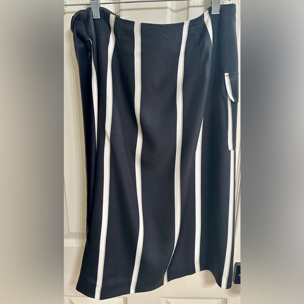 Equipment Striped Pencil Skirt with Belt and Flap Pocket Size 6 $425 - Picture 6 of 7